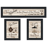 Set Of Three Kitchen Black Framed Prints Kitchen Wall Art - Homeroots - Flyclothing LLC