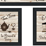 Set Of Three Kitchen Black Framed Prints Kitchen Wall Art - Homeroots - Flyclothing LLC