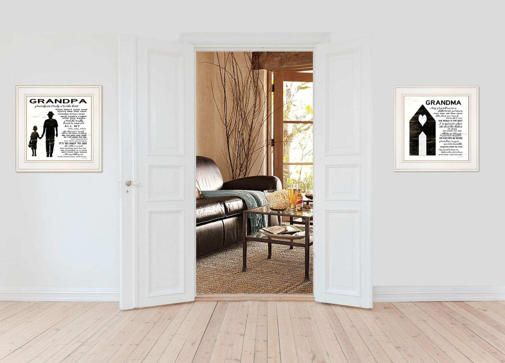 Set Of Two My Grandparents are the Best 2 White Framed Print Wall Art - Homeroots - Flyclothing LLC