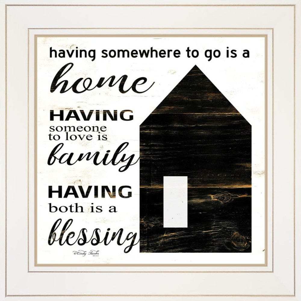 Set Of Two House or Blessing White Framed Print Wall Art - Homeroots - Flyclothing LLC
