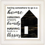 Set Of Two House or Blessing White Framed Print Wall Art - Homeroots - Flyclothing LLC