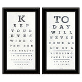 Set Of Two Eye Charts 1 Black Framed Print Wall Art - Homeroots - Flyclothing LLC