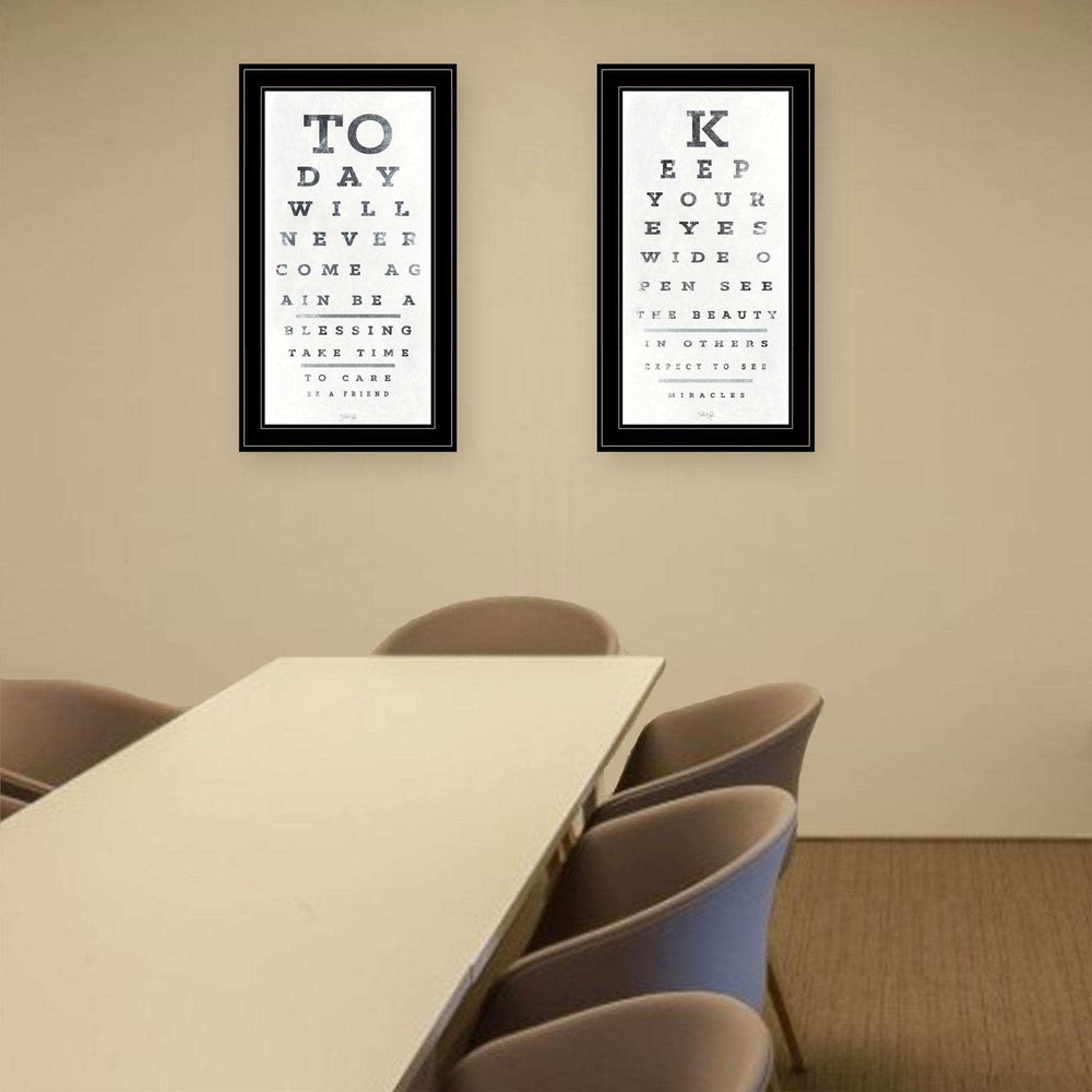 Set Of Two Eye Charts 1 Black Framed Print Wall Art - Homeroots - Flyclothing LLC