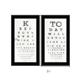 Set Of Two Eye Charts 1 Black Framed Print Wall Art - Homeroots - Flyclothing LLC