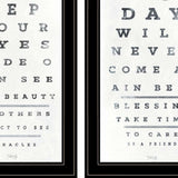 Set Of Two Eye Charts 1 Black Framed Print Wall Art - Homeroots - Flyclothing LLC