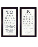 Set Of Two Eye Charts 2 Black Framed Print Wall Art - Homeroots - Flyclothing LLC