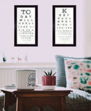 Set Of Two Eye Charts 2 Black Framed Print Wall Art - Homeroots - Flyclothing LLC