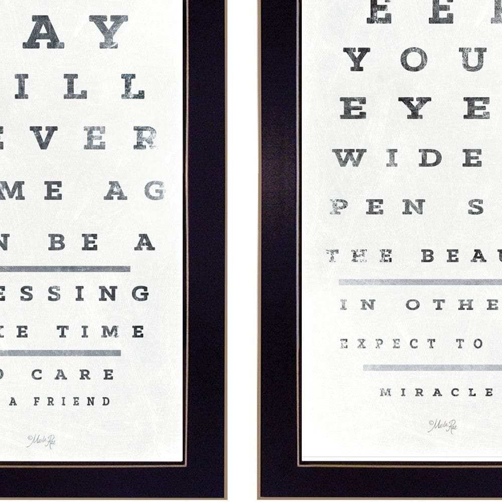 Set Of Two Eye Charts 2 Black Framed Print Wall Art - Homeroots - Flyclothing LLC