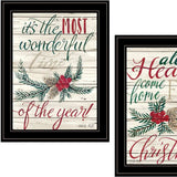 Set Of Two All Hearts Come Home for Christmas 2 Black Framed Print Wall Art - Homeroots - Flyclothing LLC