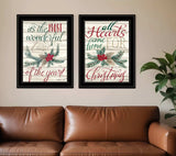 Set Of Two All Hearts Come Home for Christmas 2 Black Framed Print Wall Art - Homeroots - Flyclothing LLC