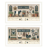 Set Of Two Farm Fresh White Framed Print Wall Art - Homeroots - Flyclothing LLC