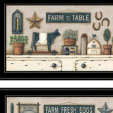 Set Of Two Farm Fresh 2 Black Framed Print Wall Art - Homeroots - Flyclothing LLC