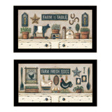 Set Of Two Farm Fresh 3 Black Framed Print Wall Art - Homeroots - Flyclothing LLC