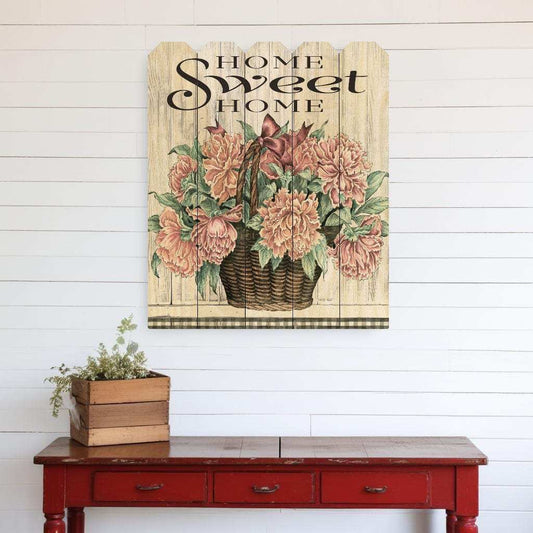 Home Sweet Home Peonies Unframed Print Wall Art - Homeroots - Flyclothing LLC