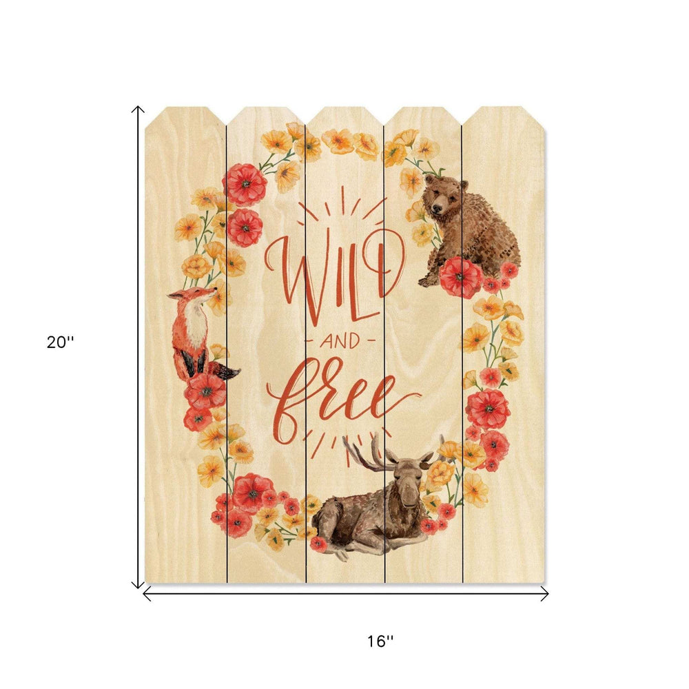 Wild and Free Wreath Unframed Print Wall Art - Homeroots - Flyclothing LLC