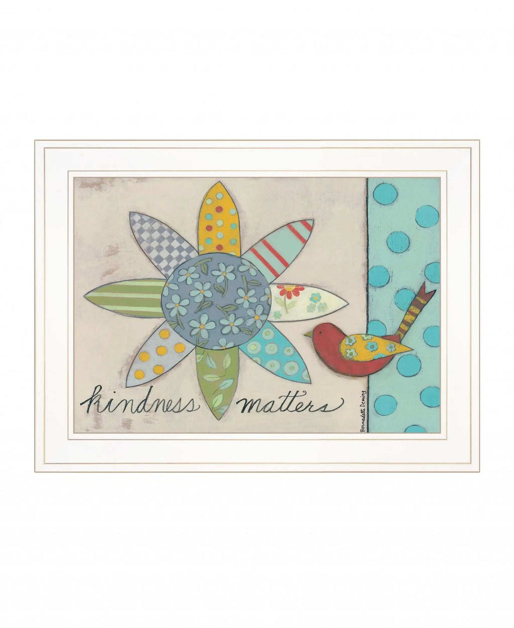 Kindness Matters 1 White Framed Print Wall Art - Homeroots - Flyclothing LLC
