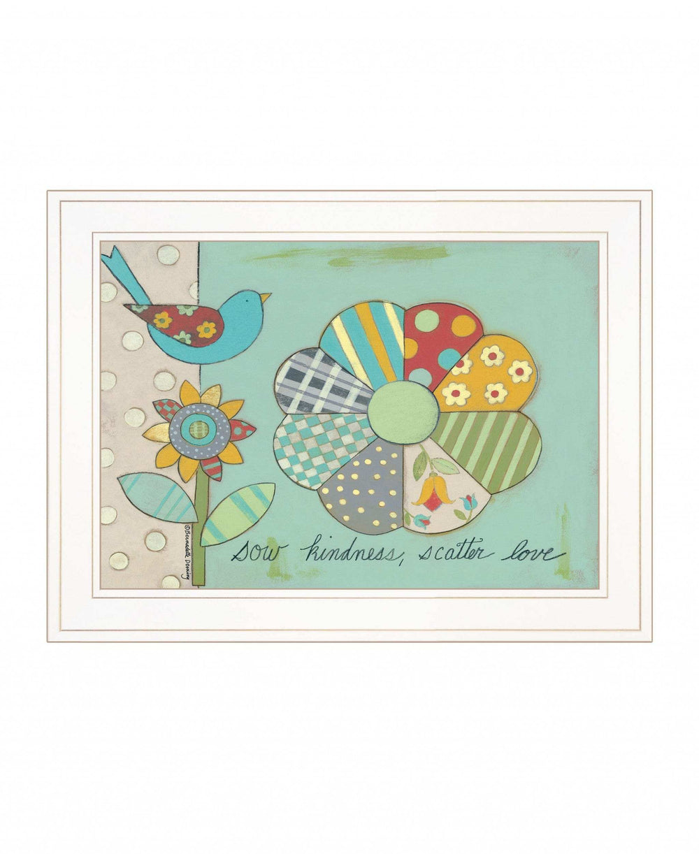 Sow Kindness Scatter Love 1 White Framed Print Wall Art - Homeroots - Flyclothing LLC