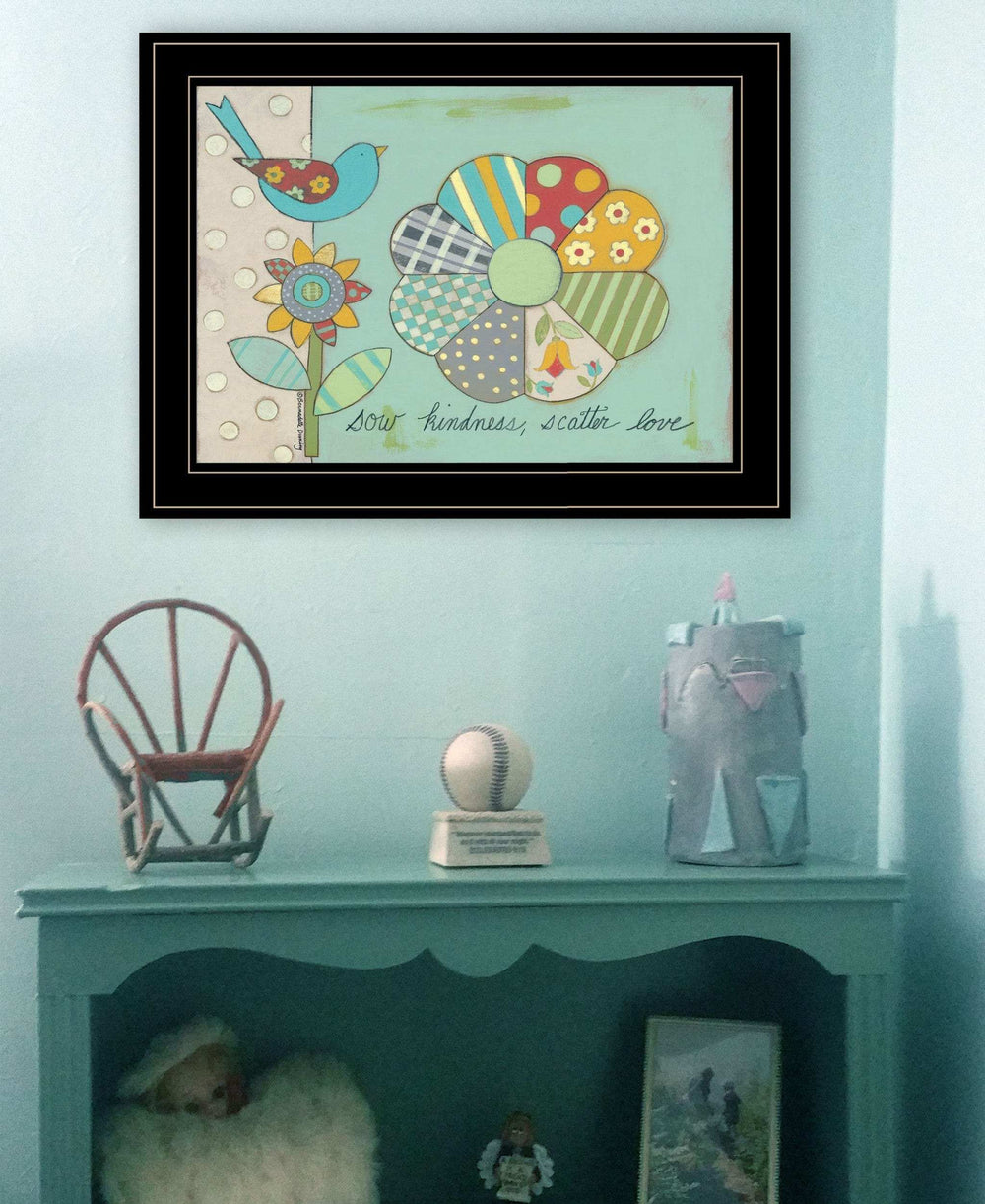 Sow Kindness Scatter Love 2 Black Framed Print Wall Art - Homeroots - Flyclothing LLC