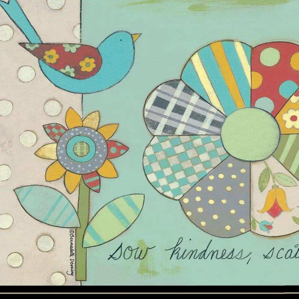 Sow Kindness Scatter Love 2 Black Framed Print Wall Art - Homeroots - Flyclothing LLC