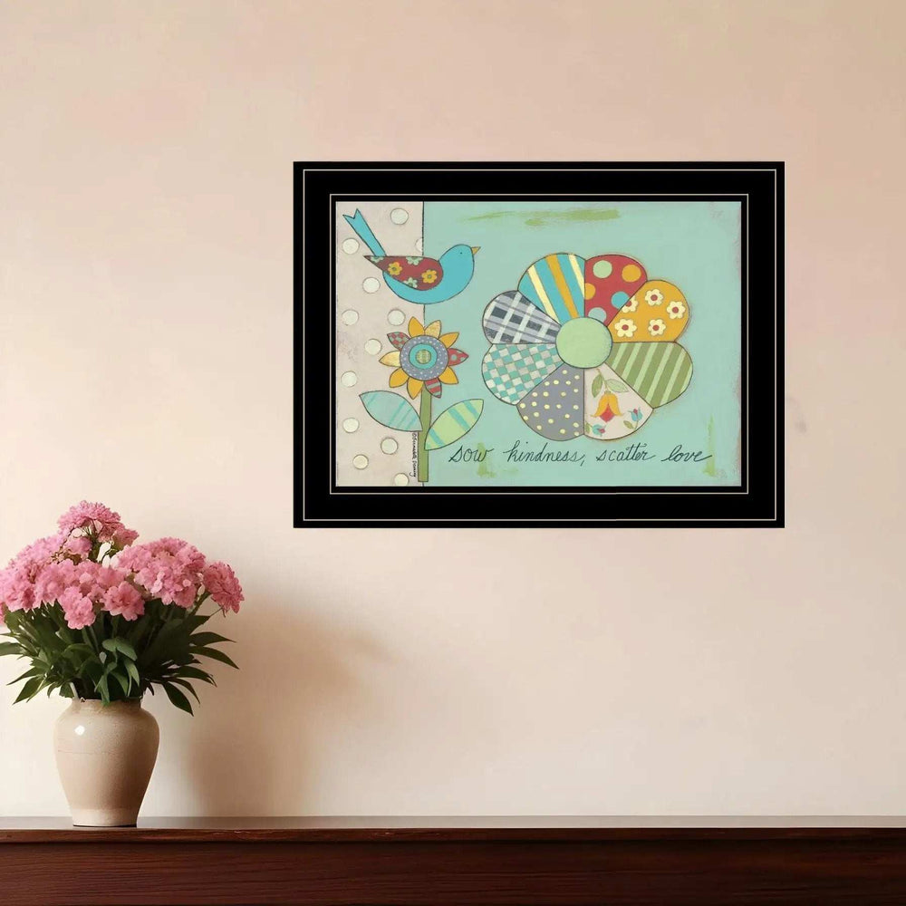 Sow Kindness Scatter Love 2 Black Framed Print Wall Art - Homeroots - Flyclothing LLC