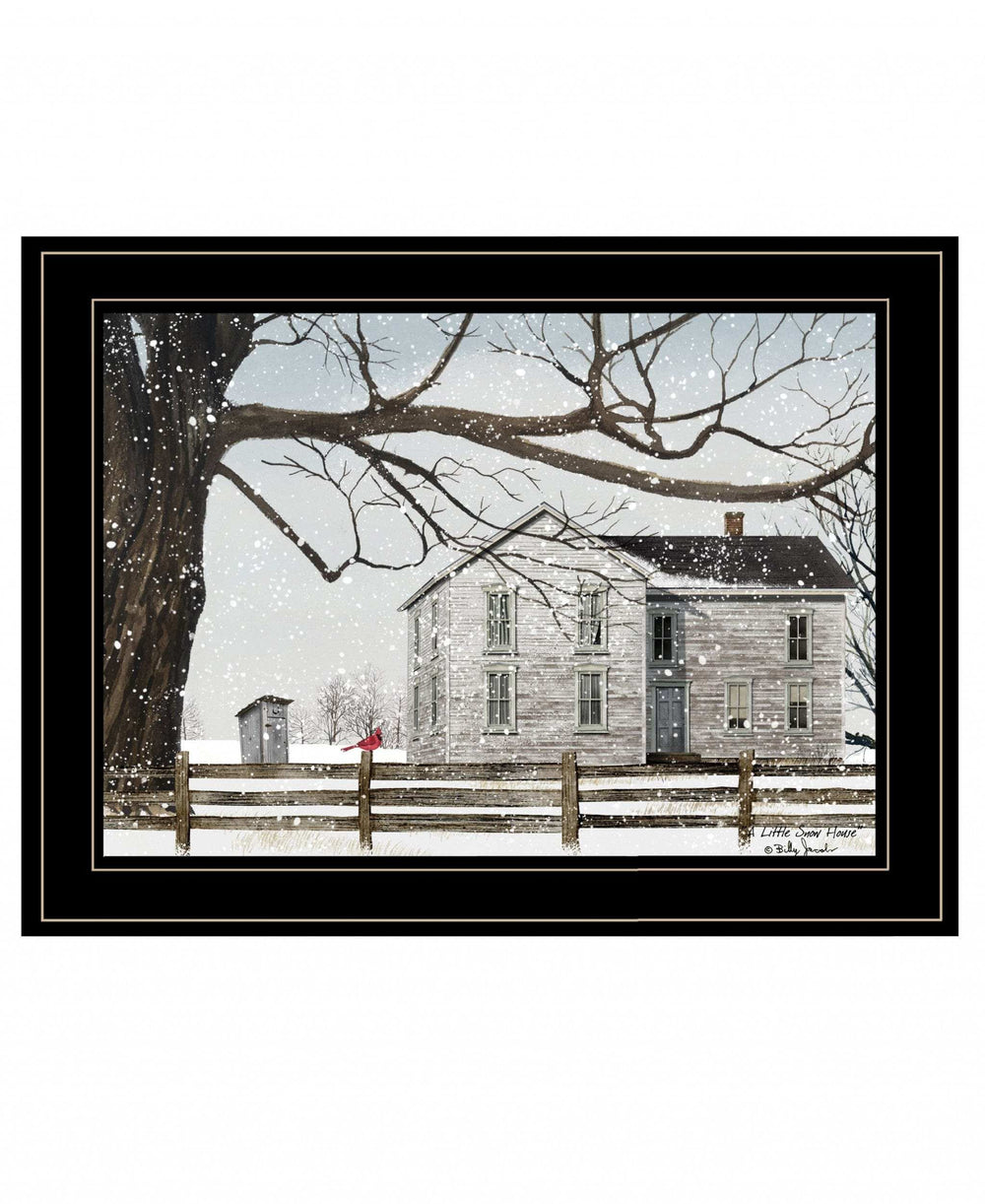 A Little Snow House 3 Black Framed Print Wall Art - Homeroots - Flyclothing LLC