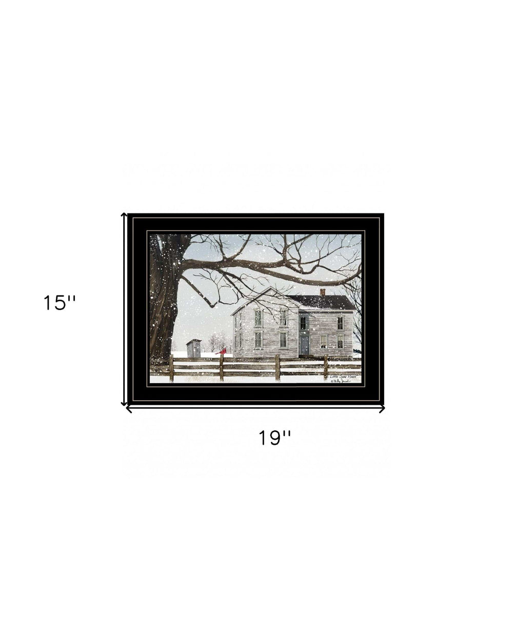 A Little Snow House 3 Black Framed Print Wall Art - Homeroots - Flyclothing LLC