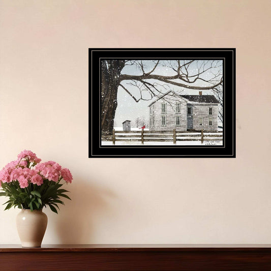 A Little Snow House 3 Black Framed Print Wall Art - Homeroots - Flyclothing LLC