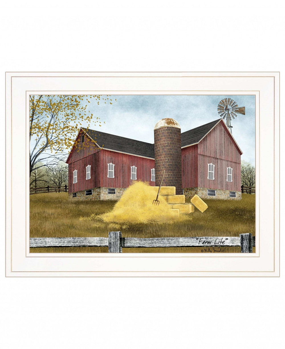 Farm Life 2 White Framed Print Wall Art - Homeroots - Flyclothing LLC