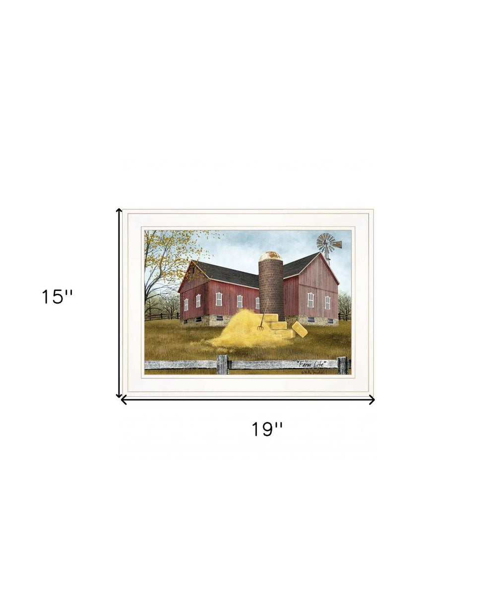 Farm Life 2 White Framed Print Wall Art - Homeroots - Flyclothing LLC
