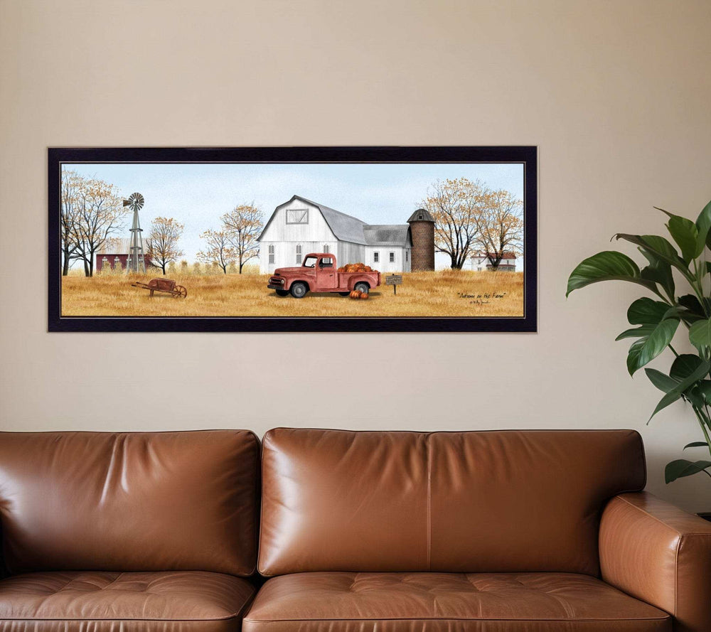 Autumn on the Farm Black Framed Print Wall Art - Homeroots - Flyclothing LLC