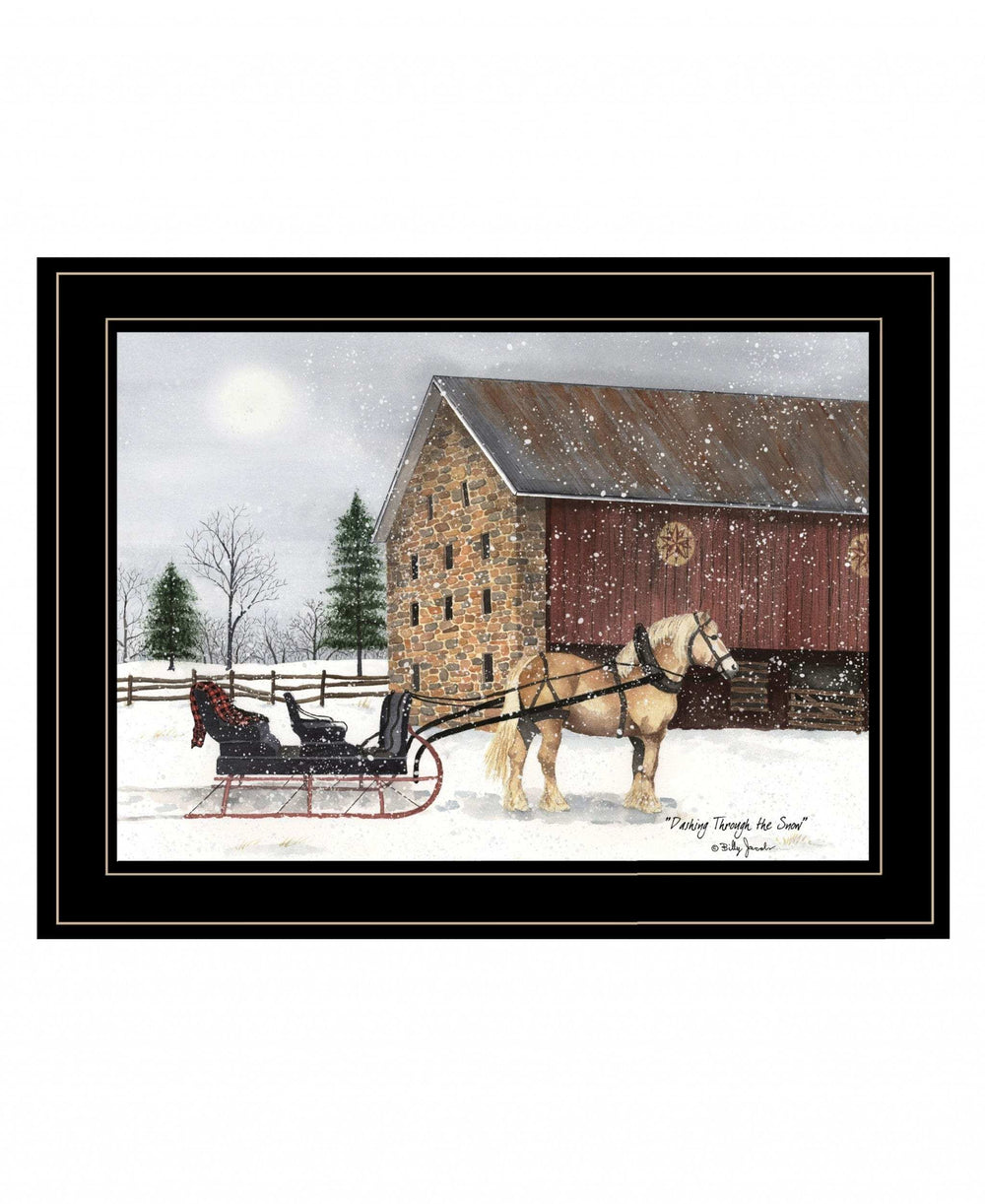 Dashing Through The Snow 2 Black Framed Print Wall Art - Homeroots - Flyclothing LLC