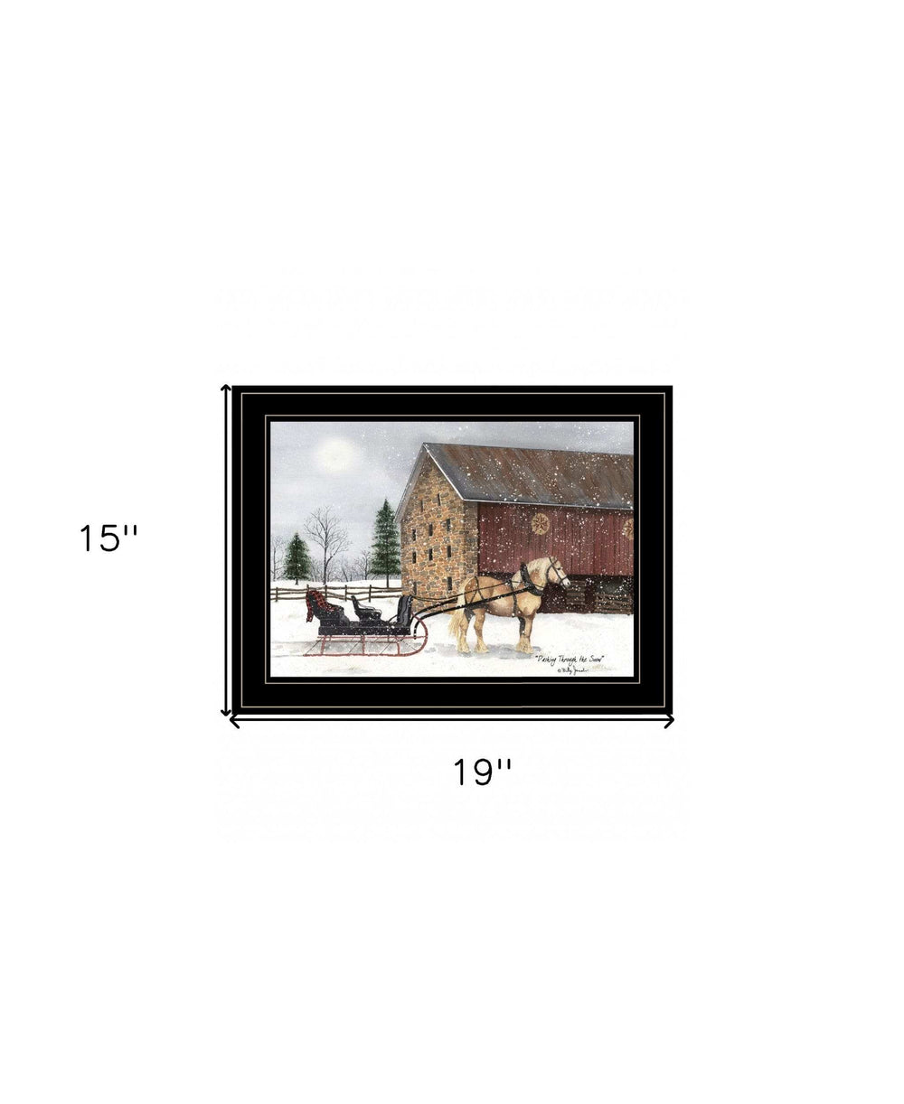 Dashing Through The Snow 2 Black Framed Print Wall Art - Homeroots - Flyclothing LLC