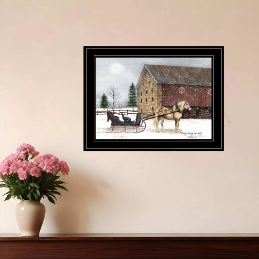 Dashing Through The Snow 2 Black Framed Print Wall Art - Homeroots - Flyclothing LLC