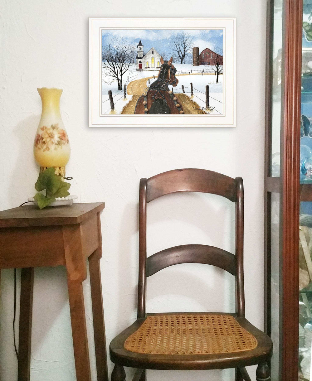Sleigh Bells Ring 2 White Framed Print Wall Art - Homeroots - Flyclothing LLC