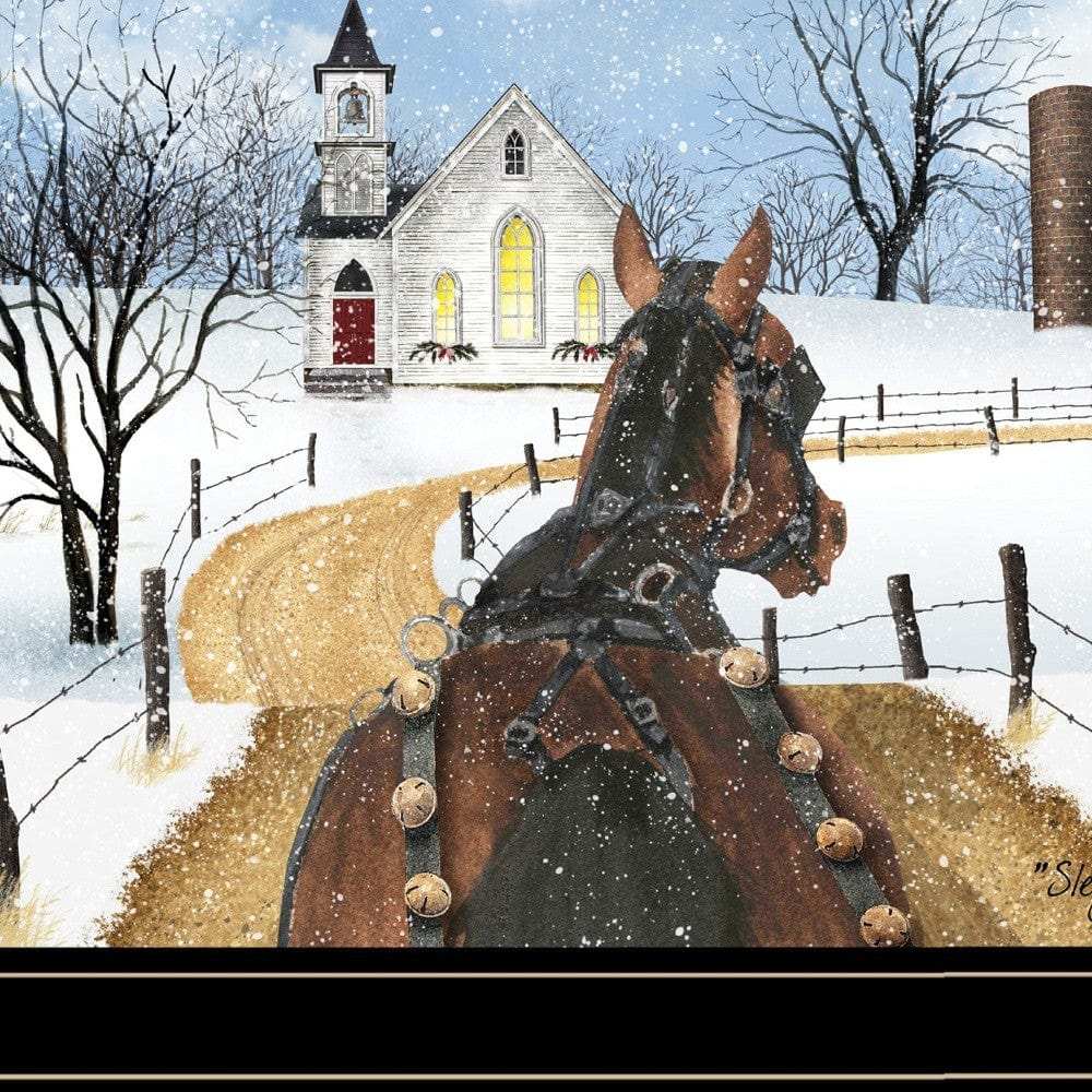 Sleigh Bells Ring 3 Black Framed Print Wall Art - Homeroots - Flyclothing LLC