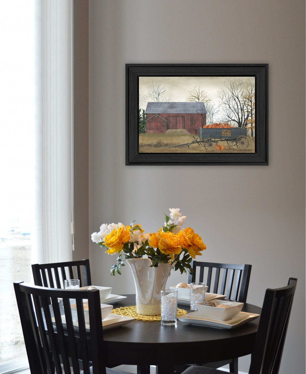 Pumpkin Wagon 3 Black Framed Print Wall Art - Homeroots - Flyclothing LLC