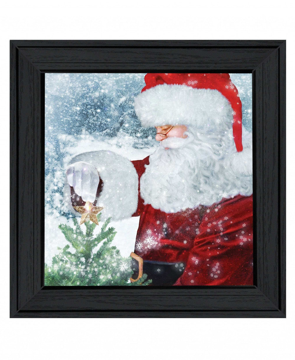 Santas Tree Star 2 Black Framed Print Wall Art - Homeroots - Flyclothing LLC