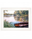 Rowboat Pond Landscape 2 White Framed Print Wall Art - Homeroots - Flyclothing LLC