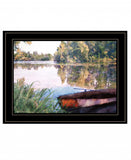 Rowboat Pond Landscape 3 Black Framed Print Wall Art - Homeroots - Flyclothing LLC