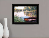 Rowboat Pond Landscape 3 Black Framed Print Wall Art - Homeroots - Flyclothing LLC