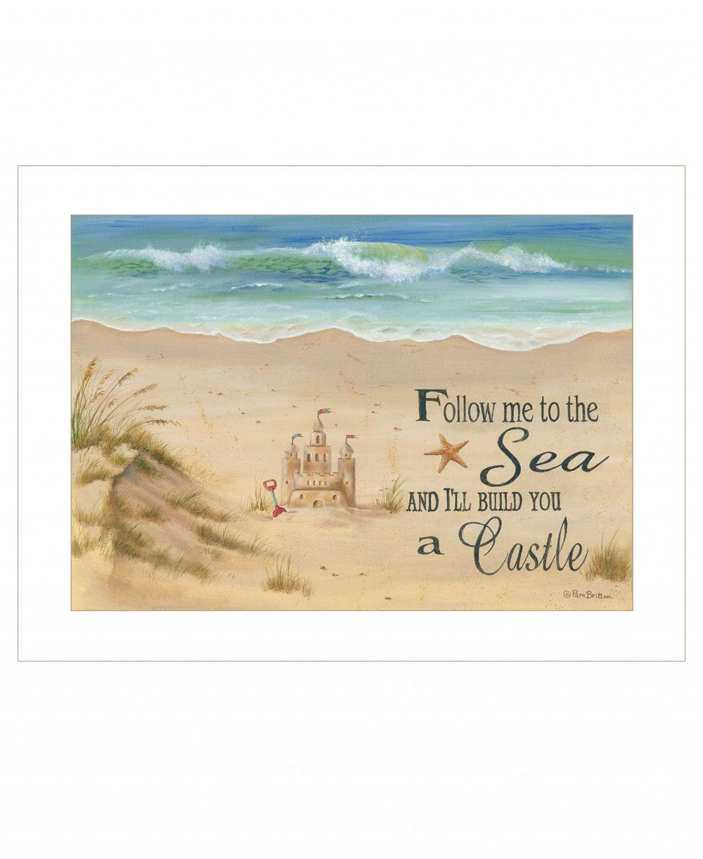Sand Castle 1 White Framed Print Wall Art - Homeroots - Flyclothing LLC