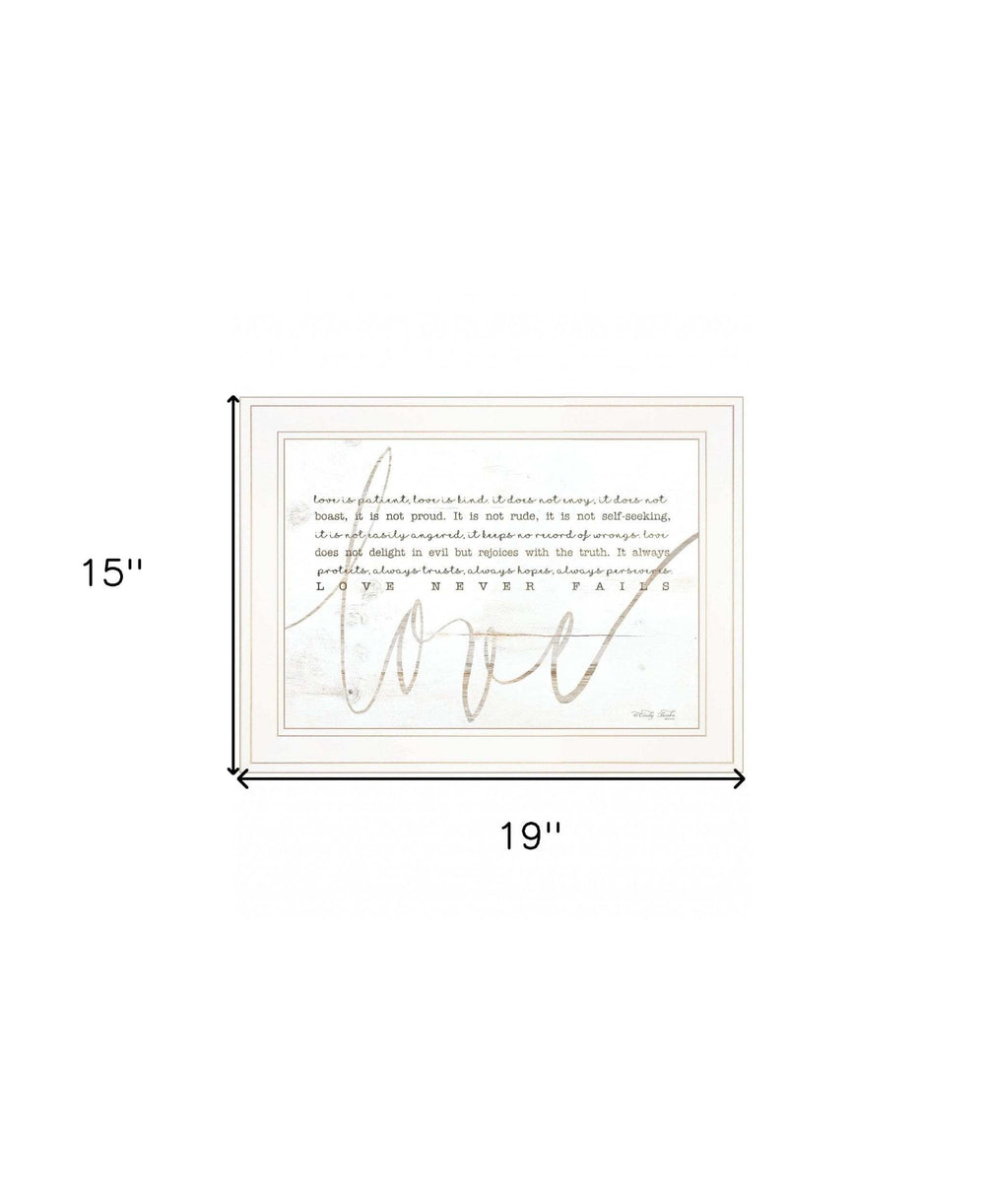 Love Never Fails 2 White Framed Print Wall Art - Homeroots - Flyclothing LLC