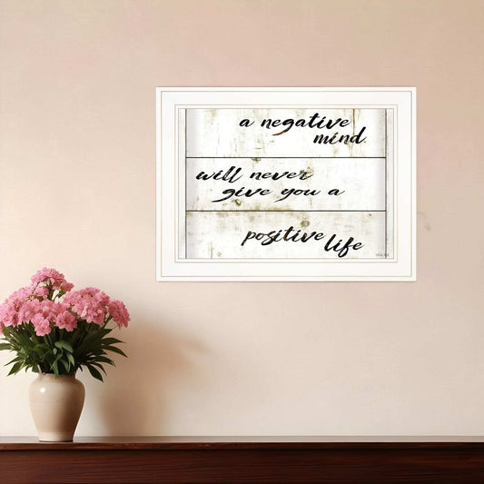 Positive Life 2 White Framed Print Wall Art - Homeroots - Flyclothing LLC