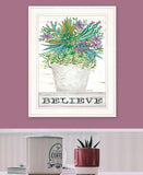 Believe Succulents White Framed Print Wall Art - Homeroots - Flyclothing LLC