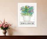 Believe Succulents White Framed Print Wall Art - Homeroots - Flyclothing LLC