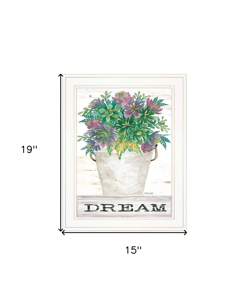 Dream Succulents 2 White Framed Print Wall Art - Homeroots - Flyclothing LLC
