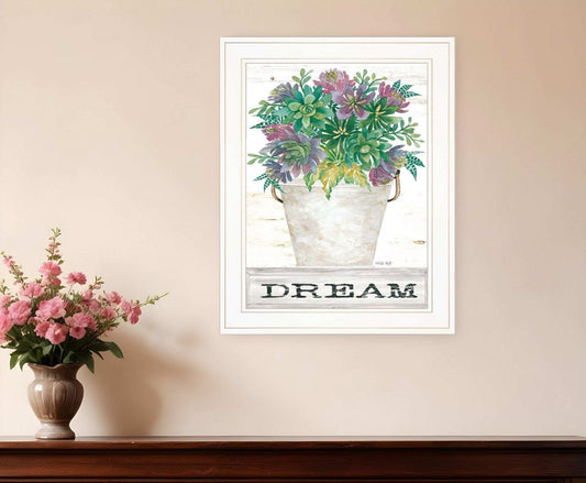 Dream Succulents 2 White Framed Print Wall Art - Homeroots - Flyclothing LLC