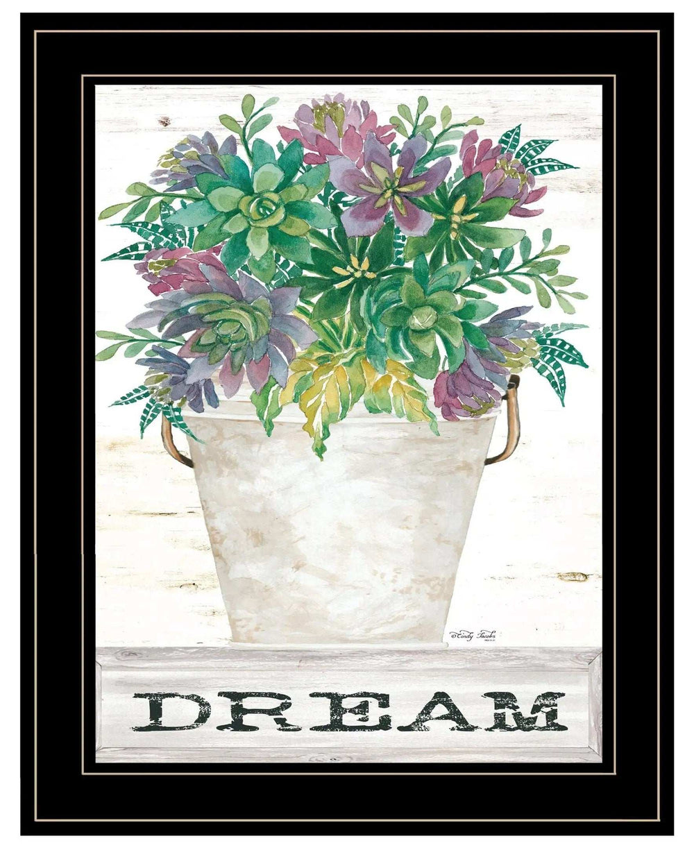 Dream Succulents 3 Black Framed Print Wall Art - Homeroots - Flyclothing LLC