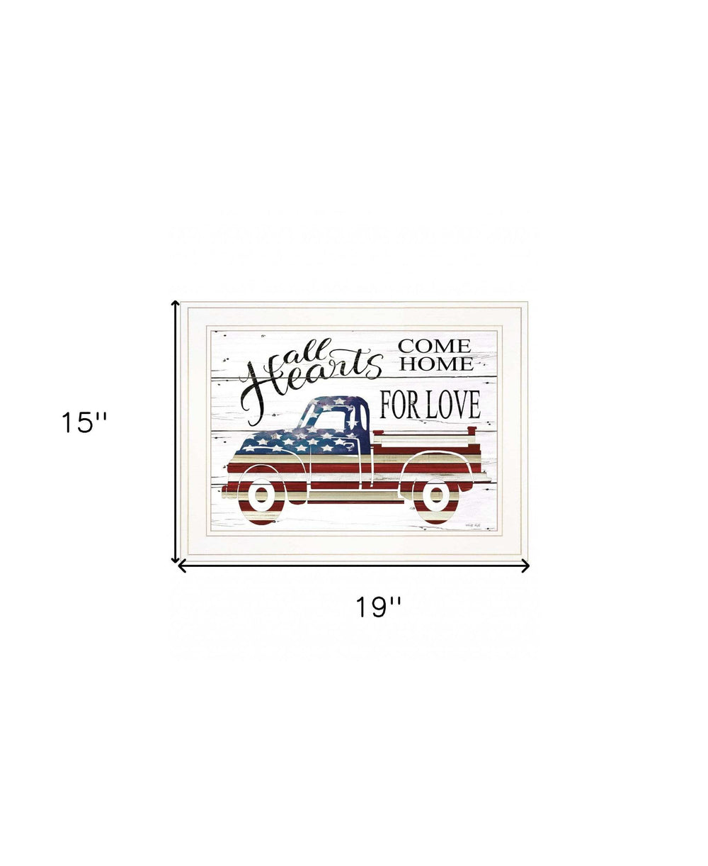 All Hearts Come Home for Love Truck 2 White Framed Print Wall Art - Homeroots - Flyclothing LLC