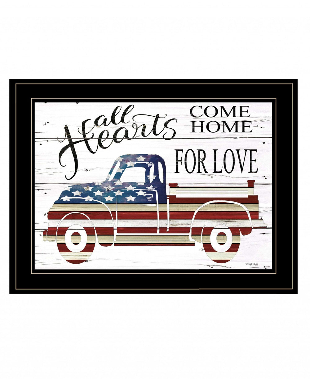 All Hearts Come Home for Love Truck 3 Black Framed Print Wall Art - Homeroots - Flyclothing LLC
